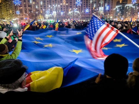 Protest împotriva corupției - Piața Victoriei