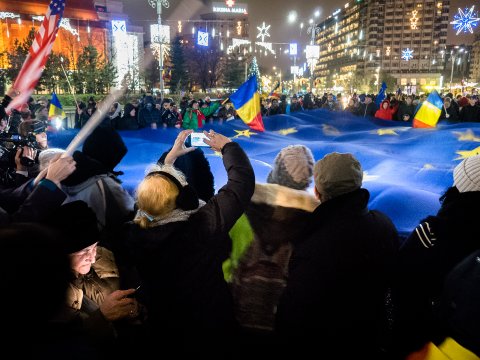 Protest împotriva corupției - Piața Victoriei