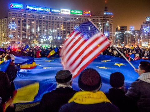 Protest împotriva corupției - Piața Victoriei