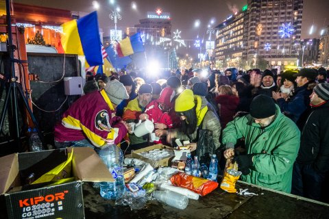 Protest împotriva corupției - Piața Victoriei