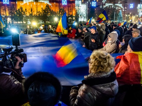 Protest împotriva corupției - Piața Victoriei