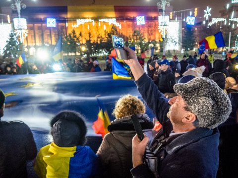 Protest împotriva corupției - Piața Victoriei