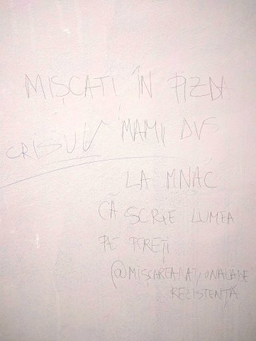 Graffiti pe scarile interioare ale MNAC