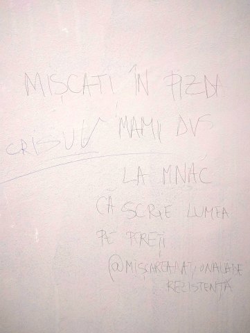 Graffiti pe scarile interioare ale MNAC