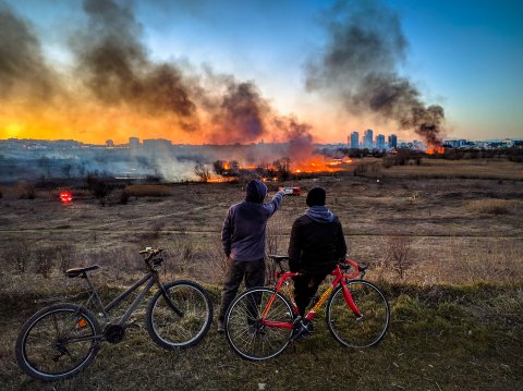 Incendiu Delta Văcărești - 24 februarie 2020