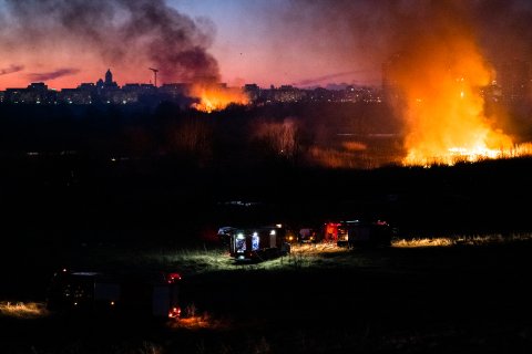 Incendiu Delta Văcărești - 24 februarie 2020