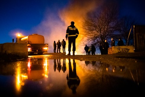 Incendiu Delta Văcărești - 24 februarie 2020