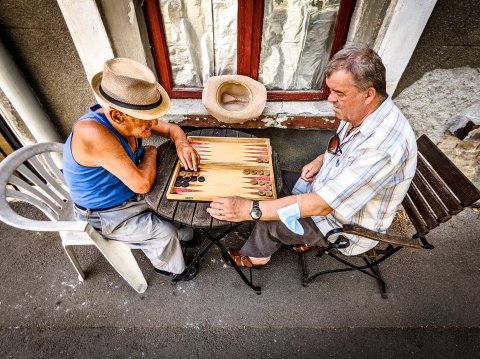 Jucători de table - Splaiul Unirii