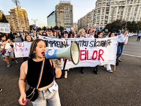 Protest pentru combaterea violenței împotriva femeilor - Piața Victoriei