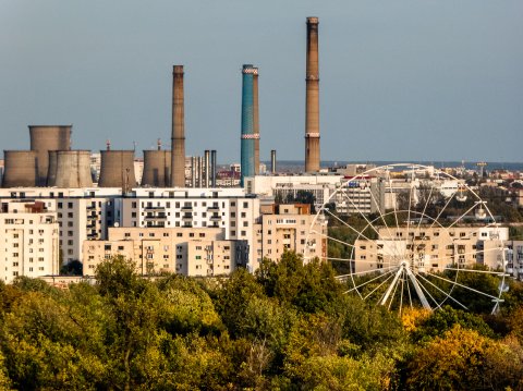 Vedere spre CET Sud - Șoseaua Olteniței